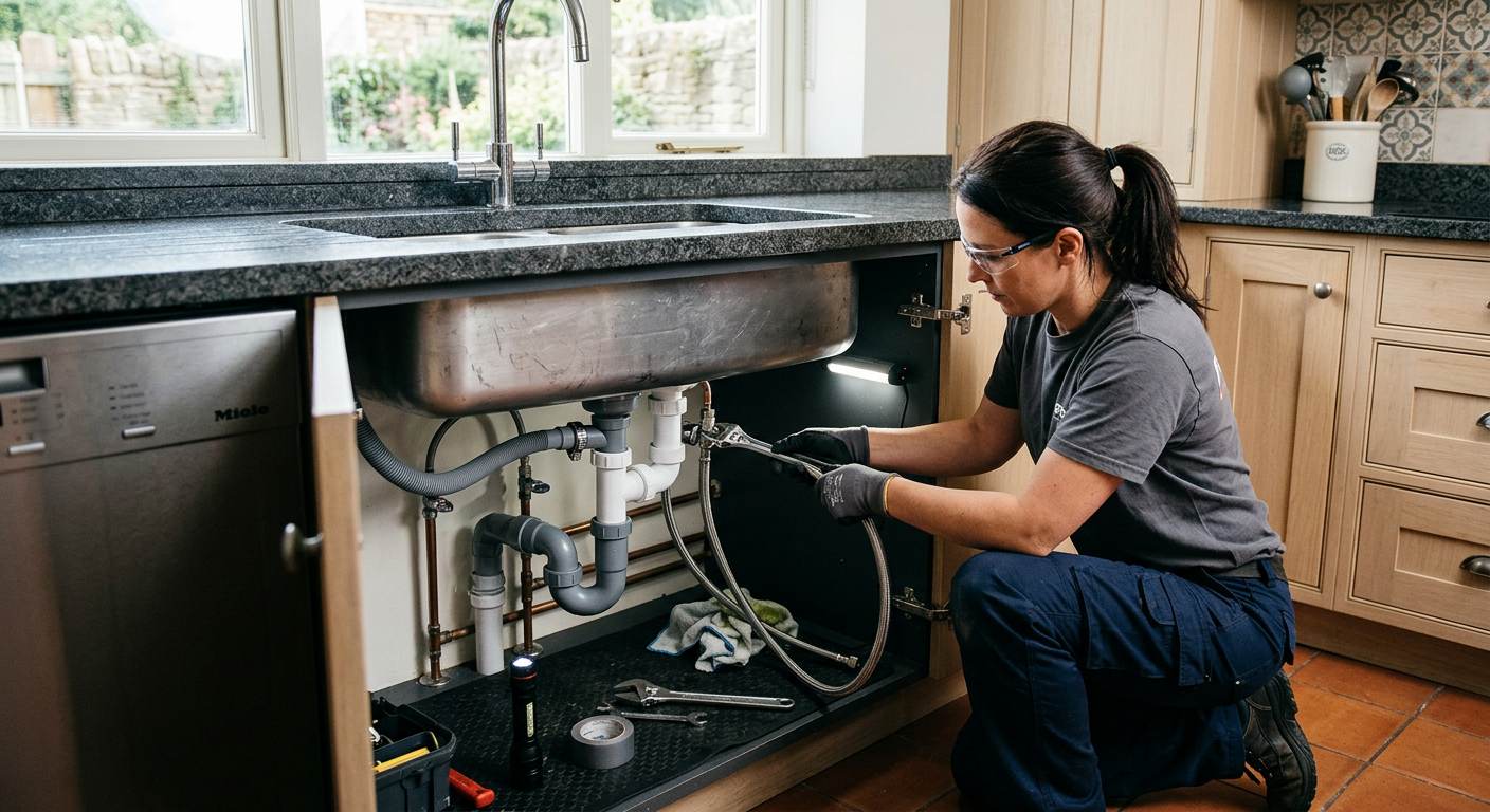 Installation plomberie cuisine avec pose d'évier à Lyon 3